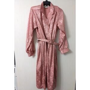 Toni Women's Pink Floral Wrap V-neck Belted Long Sleeve Collared Dress Size 10P